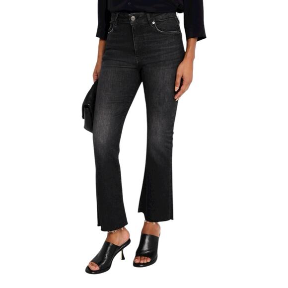 Frame Le Crop Mini Boot Claudius Black Jeans Denim Pants Designer Size 28 NWOT - Picture 4 of 4